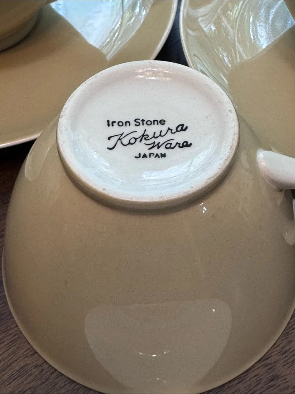 Vintage Kokura Ware Ironstone tea cup/saucer(Buffton) 10 place settings-0112